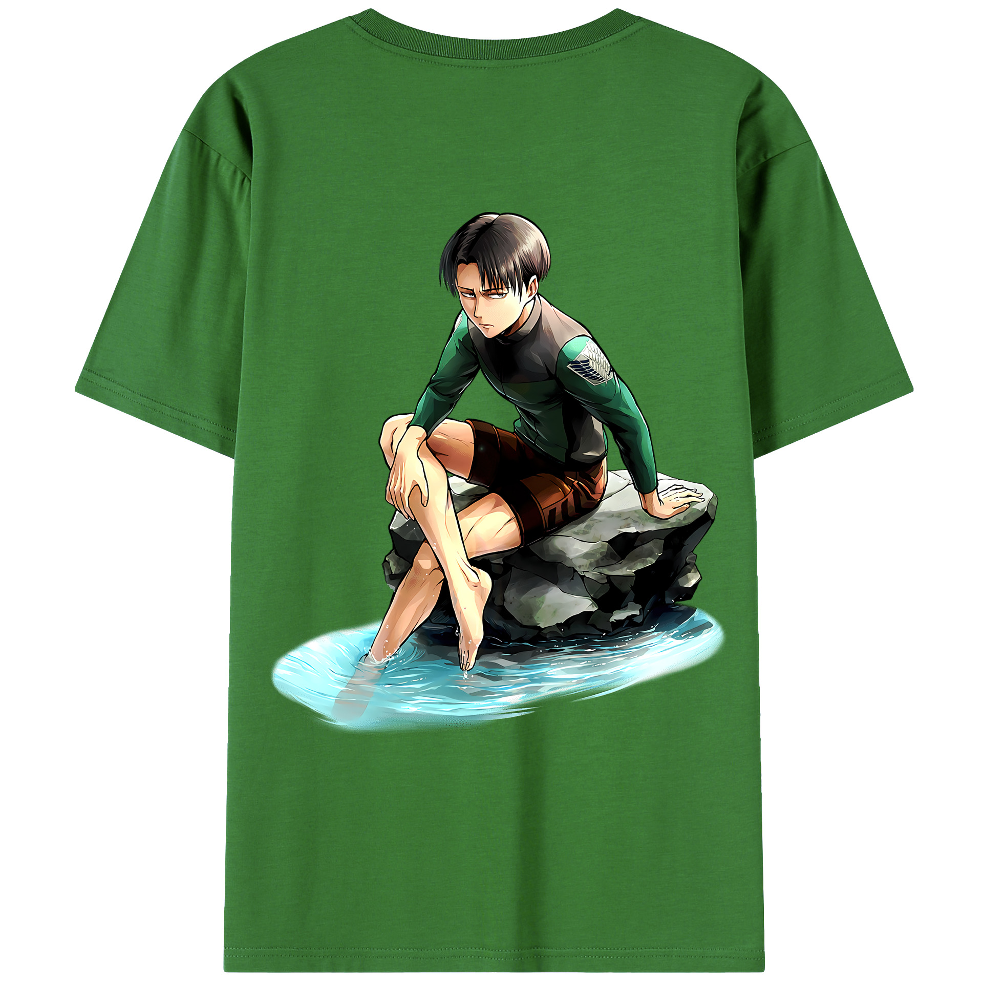 （画像用） 進撃の巨人 リヴァイ·アッカーマン Attack on Titan Levi Ackerman レディース半袖Tシャツ(バックプリント)